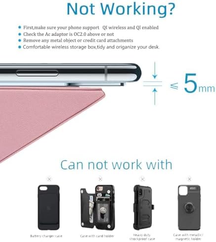 Sleek Pink 15 W Wireless Charger with Integrated Desk Stand & Pen Holder – Qi Certified Fast Charging Dock for i Phone 16/15/14 MAX/XR/XS & Samsung S24/S23 Series | Elevate Your Workspace Organization and Efficiency