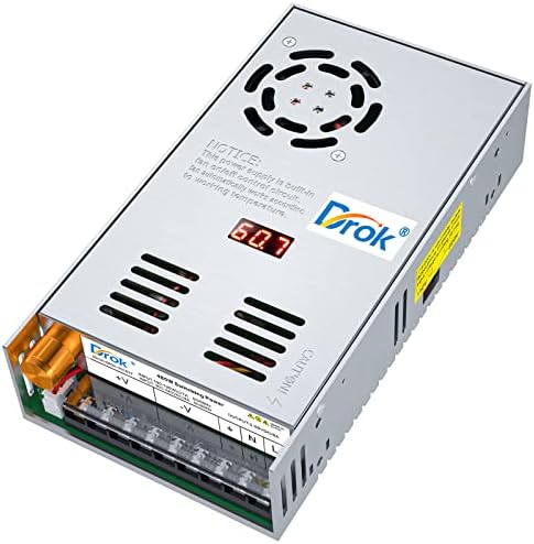 DROK 48 V Adjustable Power Supply – High-Efficiency AC to DC Converter for Labs and CCTV Systems – Versatile 480 W Buck Transformer with Customizable Voltage Outputs (0-48 V) for Optimal Performance Across Multiple Applications – Ideal 10 A Power Source for LED and Electronic Projects