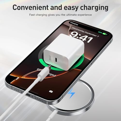 Revolutionary 15 W Magnetic Wireless Charger for i Phone 16/15/14/13/12 & Air Pods Pro – Ultra-Fast Mag-Safe Charging Pad with Dual Ports, Intelligent Safety Features, and Sleek Minimalist Design for Effortless Device Power-Up at Home or Office