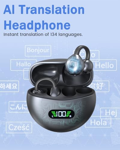 Transform Your Travel Experience with ANSTEN 3-in-1 Language Translation Earbuds – Advanced AI Translator for Instant Communication in 134 Languages, Ergonomic Open-Ear Design for Comfort and Environmental Awareness, Extended Battery Life for All-Day Use, Seamlessly Compatible with Android & i OS – Empower Your Global Conversations Today!