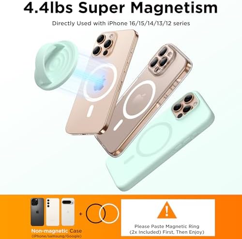 Revolutionary Magnetic Phone Ring Grip Holder – Ergonomic Silicone Finger Loop for i Phone Pro Max/Plus, 12/13/14/15/16 Series – Compatible with Mag Safe – Oat Color Enhances Aesthetics and Comfort – 360-Degree Rotation for Effortless Use – Secure Your Device with Style and Stability – Essential Smartphone Accessory for Unmatched Usability and Convenience
