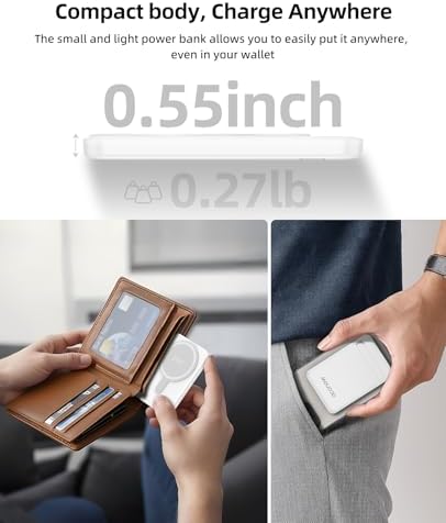 Magnetic 10,000 m Ah Wireless Power Bank – Fast Charging Mini Portable Charger with LED Display & Type-C Cable for Mag Safe i Phone 12/13/14/15 – Ultimate On-the-Go Charging Solution in Sleek Black Finish