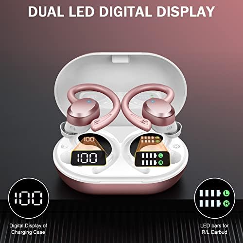 Premium Bluetooth 5.3 Wireless Earbuds – IP7 Waterproof Sport Headphones with 48-Hour Battery Life, Noise-Cancelling Mic, and 3 D Hi-Fi Stereo for Ultimate Workout Performance – Perfect for Running and Gym Enthusiasts