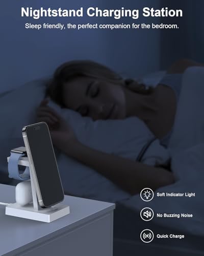30 W Ultra-Fast 3-in-1 Charging Station for Apple Devices – ADADPU Multi-Device Charger Dock for i Phone 14/13/12/11 Pro, Apple Watch Series 8/7/6/5/4/3/2/SE & Air Pods – Sleek, Space-Saving Design with Advanced Safety Features for Efficient Power Management