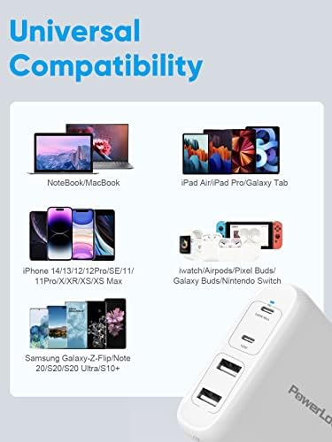 100 W USB-C Power Adapter – Ultra-Fast Wall Charger with PD 3.0 Technology, 6 ft 5 A Cable – Universal Compatibility for Mac Book, i Pad, i Phone 14, Pixel, Chromebook & USB-C Laptops – Compact, Durable & Safe Charging Solution for Home and Travel