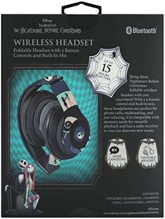 Magical Sally & Friends Bluetooth Headphones – Wireless Over-Ear Design for Kids & Adults – IJOY Nightmare Before Christmas Headset with Built-in Microphone – Exceptional Sound Quality & Universal Device Compatibility for Unmatched Audio Experience