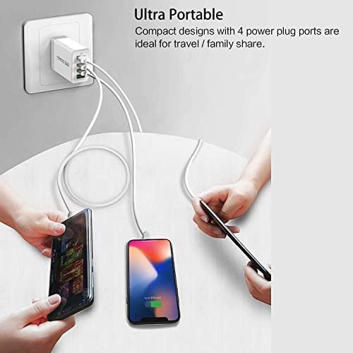 Ultra-Fast 4-Port USB Wall Charger – Multi-Device Power Adapter with Quick Charge 3.0 Technology for i Phone 16 Series, Samsung Galaxy S25/S24, Google Pixel 7 – Compact, Efficient & Safe Charging Solution for Home and Travel