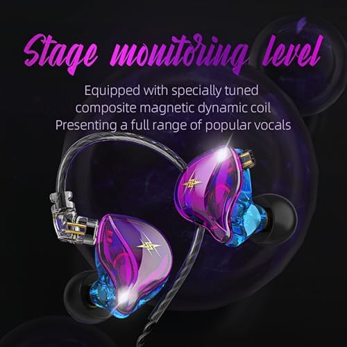 Transform Your Listening Journey with QKZ ZXT Hi-Fi In-Ear Monitors – Pro-Grade Gaming Earbuds with Detachable Cable for Musicians and Gamers – Experience Unmatched Audio Clarity, Versatile Device Compatibility, and Fashion-Forward Transparent Design for All-Day Comfort