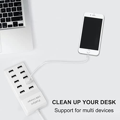 High-Speed 10-Port USB Charging Hub Duo: Ultimate Smart Charging Solution for Families and Tech Lovers – Multi-Device Power Station for Smartphones, Tablets, and Wearables with Compact Design for Home, Office, and Travel Needs