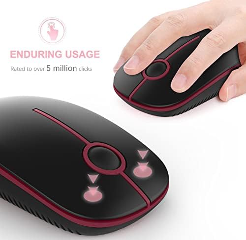 Sleek Vssoplor Wireless Mouse – Ultra-Slim Silent Optical Companion for Laptops & PCs | 2.4 GHz Nano Receiver, Perfect for Quiet Workspaces & Travel | Enhanced Compatibility for Windows, Mac & Linux