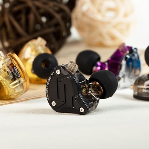 KZ ZS10 Pro Wired In-Ear Monitors – Premium 4 Balanced Armature & 1 Dynamic Driver Earbuds with Stainless Steel Design, Detachable Cable – Superior Audio Performance for Audiophiles & Musicians (Matte Black, Microphone-Free) – Unrivaled Sound Clarity and Comfort