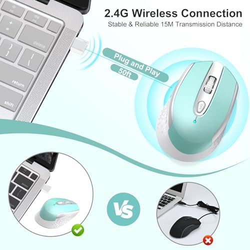 Elevate Your Productivity with the Race GT USB C Wireless Mouse – Ergonomic Design, 2.4 GHz Connectivity, and 6 Customizable Buttons for Mac & PC Users – Precision at Your Fingertips with Adjustable DPI Settings for Seamless Work and Play