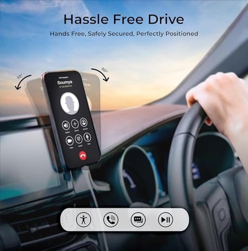 F20 Slim Magnetic Mobile Holder for Car Dashboard, Stick-on Flat Sleek Design, Universal Mobile Holder, Car Mount Cell Phone Holder | for Car, Office & Home (Silver) – Enhanced Compatibility and Speed