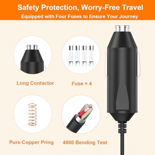 10 ft High-Performance Car Charger for Inogen One G2, G3, G4, G5 – Reliable 12 V Power Cord Replacement for Models BA-306, BA-301, BA-302, BA-303 – Ultimate Travel Companion for Oxygen Therapy Users