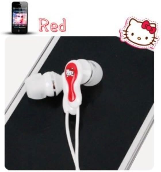 Bandal & Neoul KITTY Vibrant Red On-Ear Earphones with Microphone & Volume Control – Officially Licensed Accessory Blending Playful Aesthetics and Superior Sound Quality for Music Lovers and Casual Listeners