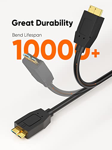 High-Speed 1 FT USB C to Micro B Cable – 10 Gbps Data Transfer for i Phone 15, Seagate & WD External Hard Drives – Durable Braided Design for Enhanced Connectivity & Reliability – Perfect Length for Travel & Desk Use – USB 3.1 Type C Compatible