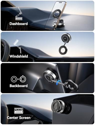 JOYROOM Magsafe Suction Cup Phone Mount, Vacuum Magnetic Phone Holder for Car, 360° Metal Strut Magsafe Car Mount for iPhone 16 Pro Max Plus/iPhone 15 14 13 12 & Android Magsafe Case, Dark Blue – Enhanced Compatibility and Speed