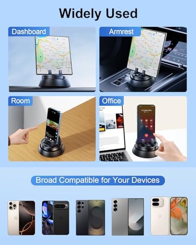 Transform Your Commute with the Premium 360-Degree Rotating Car Phone Holder – Perfectly Compatible with Samsung Galaxy Z Fold Series, i Phone 17/16/15 Pro Max, Plus, Mini, and Google Pixel 9 Pro Fold – Exceptional Stability, Effortless Installation for Hands-Free Navigation and Safety on the Road
