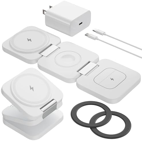 Portable 3-in-1 Wireless Charging Station for Samsung Devices – Foldable and Fast-Charging Travel Stand for Galaxy S24 Ultra, S23, S22, Note 20, Z Fold/Flip 6/5, Galaxy Watch Ultra 7/6/5 & Galaxy Buds – Sleek Gray Design for Maximum Compatibility and Efficiency