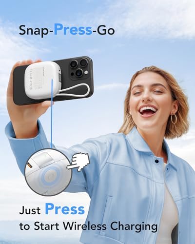 Ultra-Strong Magnetic Wireless Power Bank 10000 m Ah – 20 W Fast Charge Portable Charger for i Phone, Apple Watch, Air Pods & Android Devices – Built-in USB-C Cable, Smart LCD Battery Level Indicator & Lanyard for Effortless Travel Convenience – Essential Power Boost Companion for On-the-Go Charging