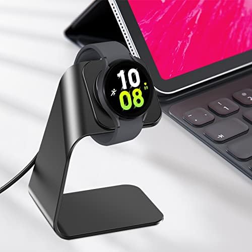 NANW Fast Charging Dock for Samsung Galaxy Watch Series 7, 6, 5 Pro, 4, 3 & Active 2 – Sleek USB Charger Stand with Enhanced Compatibility, Non-Slip Stability, and Portable Design for Effortless Power-Up and Smartwatch Organization