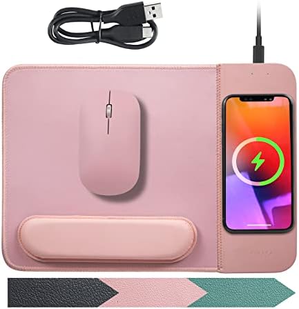 Transform Your Desk with the 15 W Ergonomic Wireless Charging Mouse Pad – Fast Qi Charging for i Phone 11-16 & Samsung Devices – Stylish Black With Detachable Wrist Support for Ultimate Comfort and Productivity