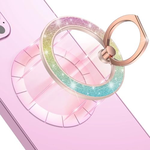 Revolutionary MINDSKY Mag-Safe Phone Grip & Stand for i Phone 12/13/14/15 Series – 360° Dual-Arm Adjustable Kickstand with Superior Magnetic Support – Lightweight, Durable Design for Enhanced Drop Protection – Effortless Hands-Free Use & Easy Wireless Charging Compatibility