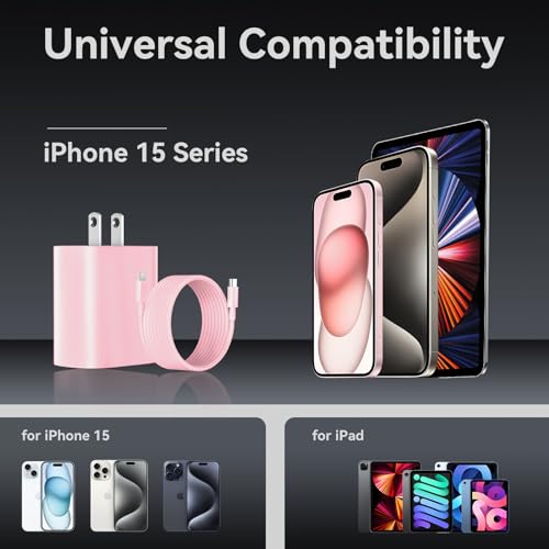 Ultimate i Phone 16 Pro Max Fast Charger with 8 FT USB-C Cable – High-Speed Wall Adapter in Stylish Purple – Compatible with i Phone 15 Series and i Pad Pro – Perfect for Quick Charging on the Go – Enhance Your Charging Experience with Extended Reach and Reliability