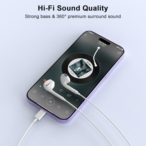 High-Fidelity Wired Earbuds for i Phone – 2-Pack with Advanced Noise Cancellation & Built-In Microphone – Perfectly Compatible with i Phone 14, 13, 12, 11 Pro Max, XS, XR, X, 8, 7 – Ergonomically Crafted for All-Day Comfort & Superior Audio Clarity – Ideal for Music Lovers and Gamers Seeking Exceptional Sound Quality