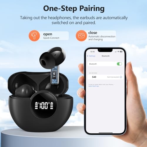 Next-Gen Wireless Earbuds 2025: Bluetooth 5.4 Technology for Ultra-Fast Connectivity, Immersive 3 D Stereo Sound, Advanced ENC Noise Cancellation, and 48-Hour Playtime – IPX7 Waterproof Design for Active Lifestyles, LED Battery Indicator, Universal Compatibility for Effortless Pairing – Redefine Your Sound Experience Today!