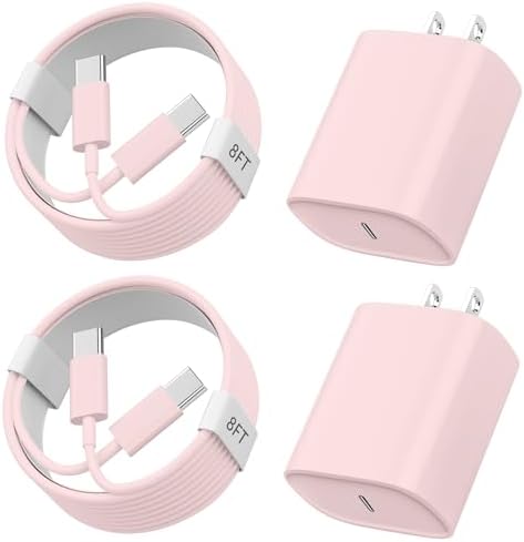 Ultimate 10 FT USB-C Fast Charging Kit for i Phone 16 and 15 – 20 W Power Adapter & Extra Long Cord for Rapid Charging of i Pads and Android Devices – Enhanced Compatibility and Durability for Everyday Use