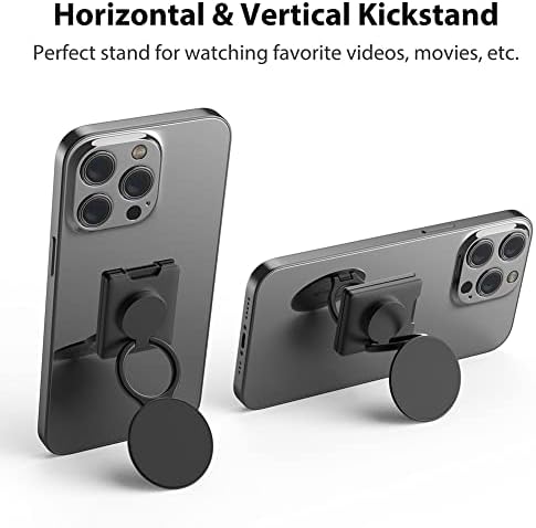 Revolutionize Your Mobile Experience with Monidea 360° Rotating Phone Grip Holder – Wireless Charging Compatible Detachable Ring Kickstand for Secure One-Handed Use, Ideal for i Phone and Samsung – Stylish Black Design for Effortless Navigation and Hands-Free Viewing