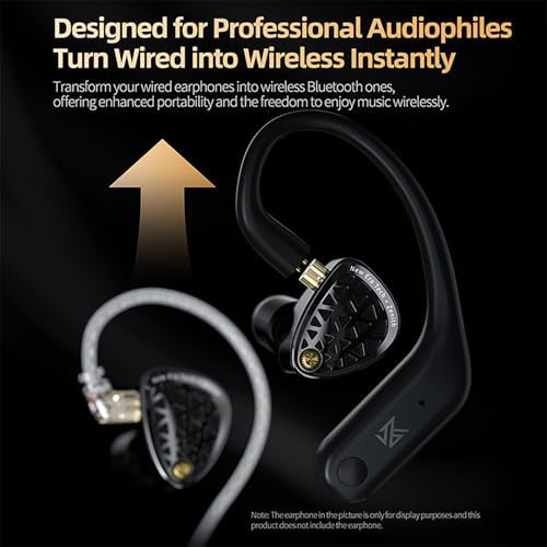 Elevate Your Audio Experience: CCA KZ AN01 Wireless IEM Bluetooth Adapter with Active Noise Cancellation, Bluetooth 5.4 Connectivity, 40-Hour Battery Life & Ergonomic Earhook for Athletes & Music Lovers – Compatible with KZ ZS10 PRO, ZSN Pro X, AS16 PRO X & More