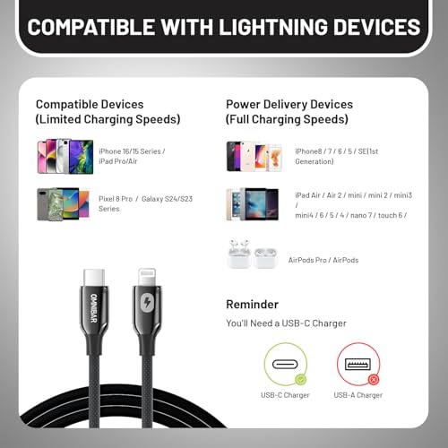 Premium 6 FT USB to Lightning Cable – MFi Certified Silicone Charger for i Phone and i Pad – Fast Charging and Enhanced Durability for i Phone 14/13/12/11 Pro/Max, i Pad Air/Mini/Pro, Air Pods, Beats X – Versatile Charging Solution for Home, Car, and Office