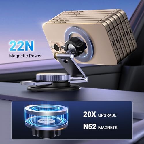 UGREEN Mag Safe Car Mount: 360° Rotatable Magnetic Phone Holder for i Phone 12-16 Series – Ultimate Dashboard Accessory for Secure Navigation and Hands-Free Use, Featuring Easy Installation and Sleek Design