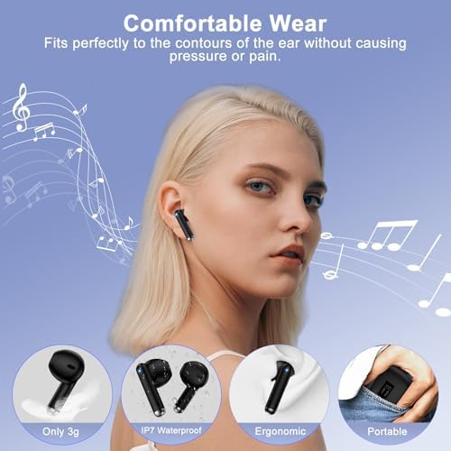 Samsung Galaxy A Series Waterproof Bluetooth Earbuds – 48-Hour Playtime with Noise Cancelling Mic & LED Charging Case for Ultimate Sound Quality, Perfect for Active Lifestyles and Everyday Use