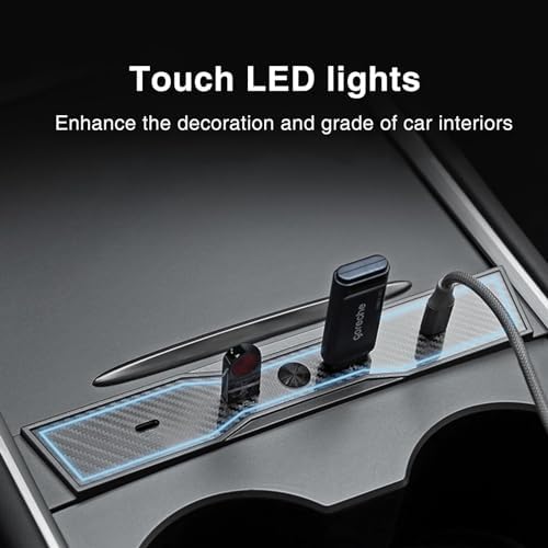 Transform Your Tesla Model 3/Y with the Ultimate USB Hub – Multi-Port Charger with Tricolor LED for 2021-2023 Models – Fast Charging Solution for All Your Devices – Stylish Interior Accessory for Seamless Connectivity