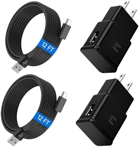 Rapid Charge Dual Pack: Adaptive Fast Charging Block USB Wall Charger for Samsung Galaxy S25/S24/S23/S22/S21/S20/S10/S9/S8/S7/Edge/Note 10 – Compact Black Design for Home, Office, and Travel Convenience