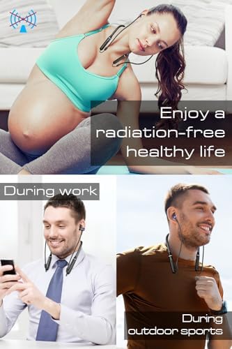 Revolutionary EMF-Free Neckband Bluetooth Headphones with 12-Hour Battery Life – Ideal Wireless Earbuds for Work, Sleep, and Fitness – Integrated Microphone & Controls for Effortless Audio Management – Unmatched Device Compatibility for an Exceptional Listening Experience