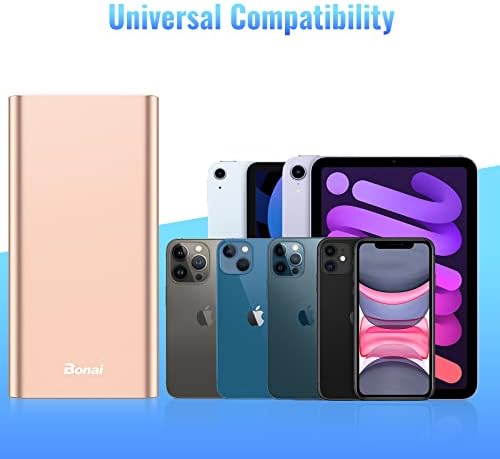 Ultimate BONAI 20000 m Ah Portable Power Bank – Sleek Aluminum Polymer Charger with 4 USB Outputs & Dual Input for Rapid Recharging – Ideal for Camping, Travel, and Daily Use – Universal Compatibility with i Phone, i Pad, Smartphones, and Tablets – Stay Charged Anywhere