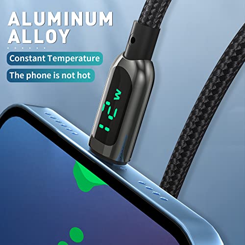 AICase 4 ft Nylon Braided i Phone Charger Cable with LED Charging Indicator – Fast Charge Compatible with i Phone 13, 12 Pro Max, 11, X, and i Pad – Durable Tangle-Free Design for Enhanced Performance and Reliability