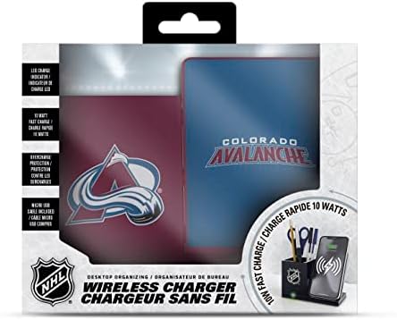 SOAR NHL Wireless Charging Station and Desk Organizer – Premium Qi Fast Charger with Team Logo for Sports Fans, Sleek Accessory Holder for a Tidy Workspace, Perfect for Phones and Essentials