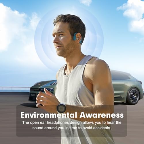 Revolutionary Bone Conduction Wireless Sport Earbuds – Open Ear Design for Enhanced Awareness and Comfort – Sweatproof Bluetooth 5.2 Headphones for Running, Gym, and Hands-Free Calls – Lightweight Ergonomic Fit for Active Lifestyles – Waterproof Technology for Ultimate Durability and Performance