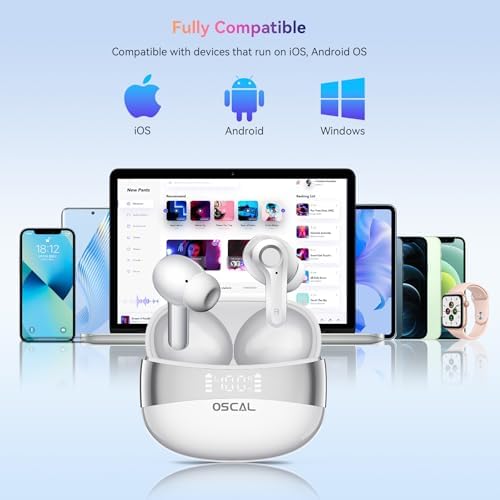 Premium Bluetooth 5.4 Wireless Earbuds – Elevate Your Sound Experience with Hi-Fi Stereo Audio, Deep Bass, and Advanced Noise Cancellation – 40-Hour Playtime, IPX7 Waterproof for Sports & Daily Use – Seamless Compatibility with Android & i Phone