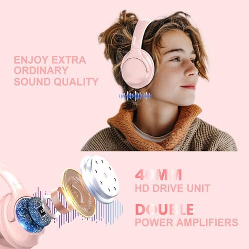 MIDOLA Hi-Fi Bluetooth Over-Ear Headphones – 68-Hour Playtime, Foldable Design for Ultimate Portability, Deep Bass with 6 Custom EQ Modes, Integrated Microphone for Crystal Clear Calls – Perfect for Travel and Home Office Use