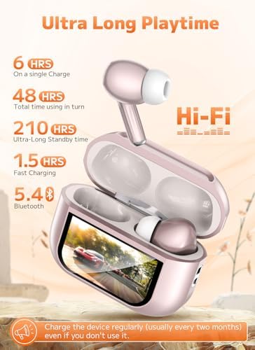 Advanced Bluetooth 5.4 Wireless Earbuds with Active Noise Cancelling (ANC) and Immersive Deep Bass – Uninterrupted 48-Hour Playtime for Ultimate Comfort and Connectivity, Ideal for Workouts, Travel, and Home Entertainment