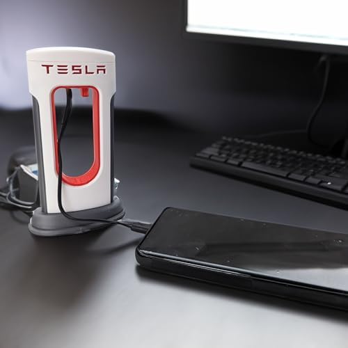 Tesla Supercharger-Inspired USB-C Phone Charger – Fast Charging Hub for Android & i Phone – Sleek, Portable Charging Station for Tesla Model Y Owners – Ideal for Home, Travel & Office Use – Enhanced Speed & Compatibility