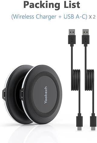 Yootech Dual Pack Fast Wireless Charging Pad – 10 W Max Efficiency for i Phone 16 Series & Samsung Galaxy S23 – Sleek, Compact Design for Effortless Charging Anytime, Anywhere – Universal Compatibility & Speed Without AC Adapter – Elevate Your Charging Game