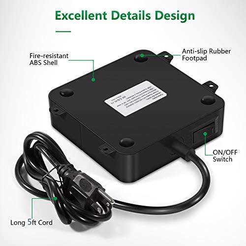 Compact Wall Mountable Power Strip with 4 USB Ports & 3 AC Outlets – Ideal Travel Companion with 5 ft Extension Cord, On/Off Switch, and Enhanced Compatibility for Cruise Ships, Hotels, and Offices (Black) – Ultimate Charging Solution for Modern Lifestyles