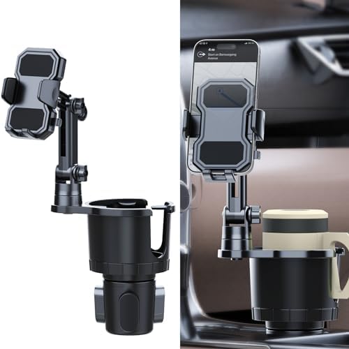 Revolutionary Cup Phone Holder for Vehicles: Secure No-Shake Mount with Adjustable Neck for i Phone & Samsung – Universal Fit for All Cup Sizes, Dual-Function Design for Drinks & Devices – Elevate Safety and Convenience on Every Drive